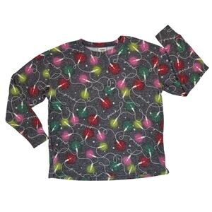 New Victoria's Secret Christmas Lights Pajama Top Women's Small‎ Soft Loungewear